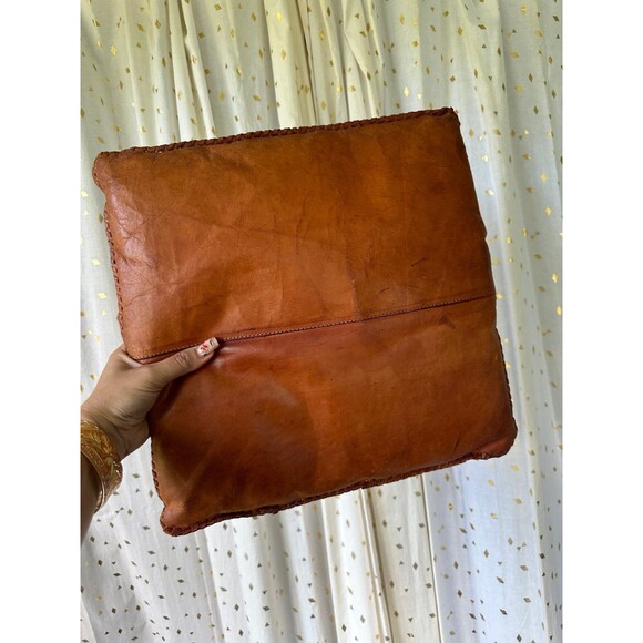 Unbranded Intricate Handmade Tooled Floral Cutout Leather Decorative Pillow - Picture 7 of 11